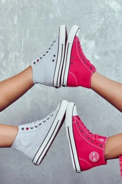 Damskie Wysokie Trampki Big Star JJ274210 Fuksja