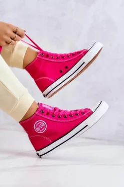 Damskie Wysokie Trampki Big Star JJ274210 Fuksja