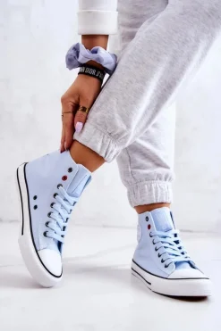 Damskie Wysokie Trampki Big Star JJ274209 Niebieskie