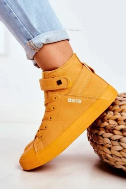 Damskie Wysokie Trampki Big Star FF274581 Żółte