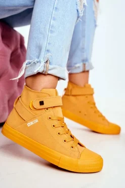 Damskie Wysokie Trampki Big Star FF274581 Żółte