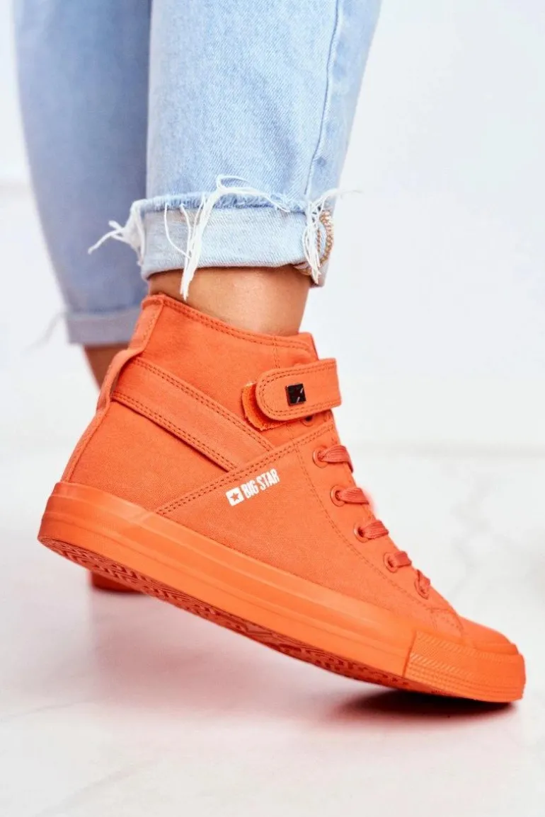 Damskie Wysokie Trampki Big Star FF274583 Pomarańczowe