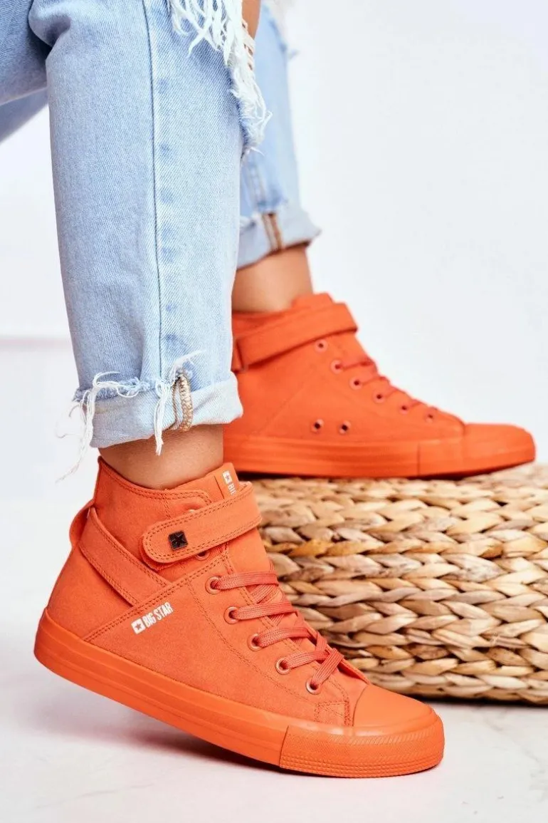 Damskie Wysokie Trampki Big Star FF274583 Pomarańczowe