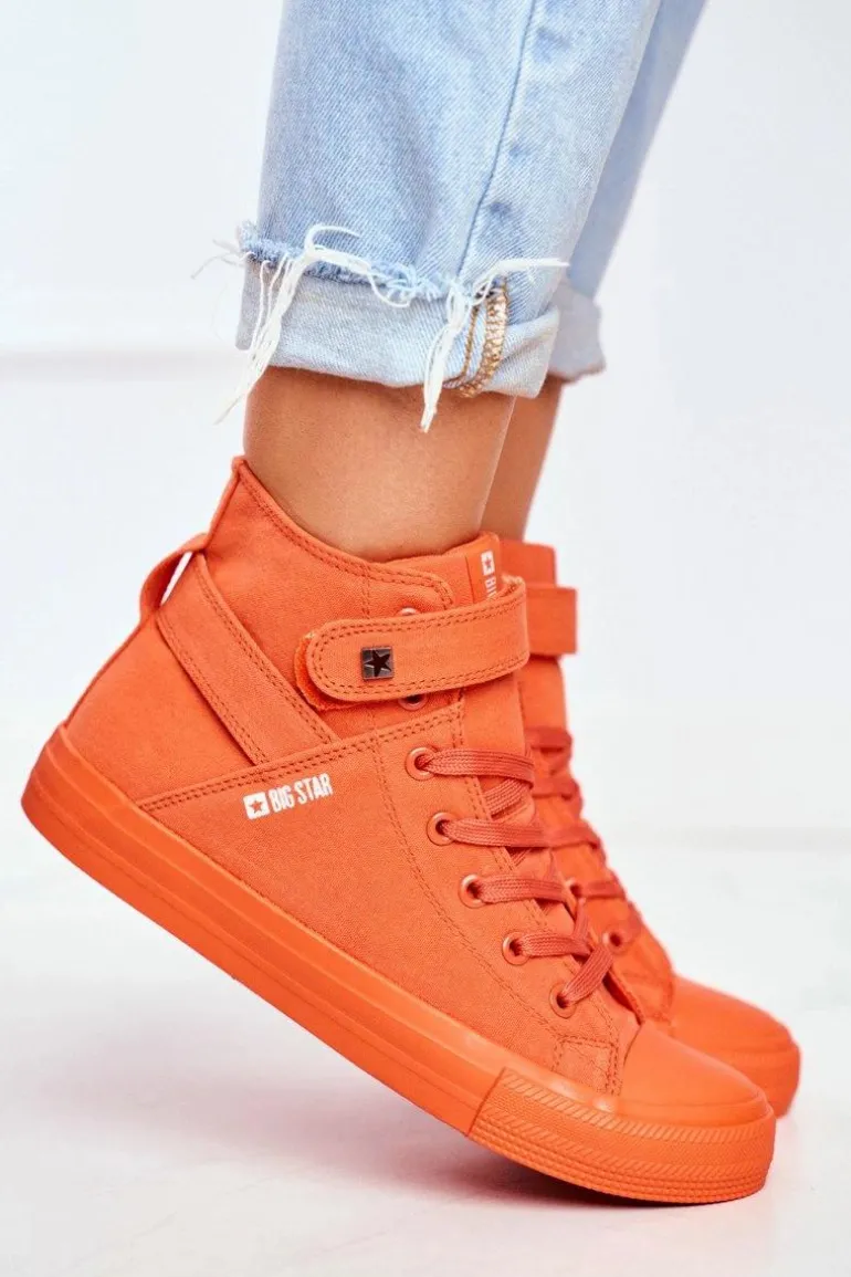 Damskie Wysokie Trampki Big Star FF274583 Pomarańczowe