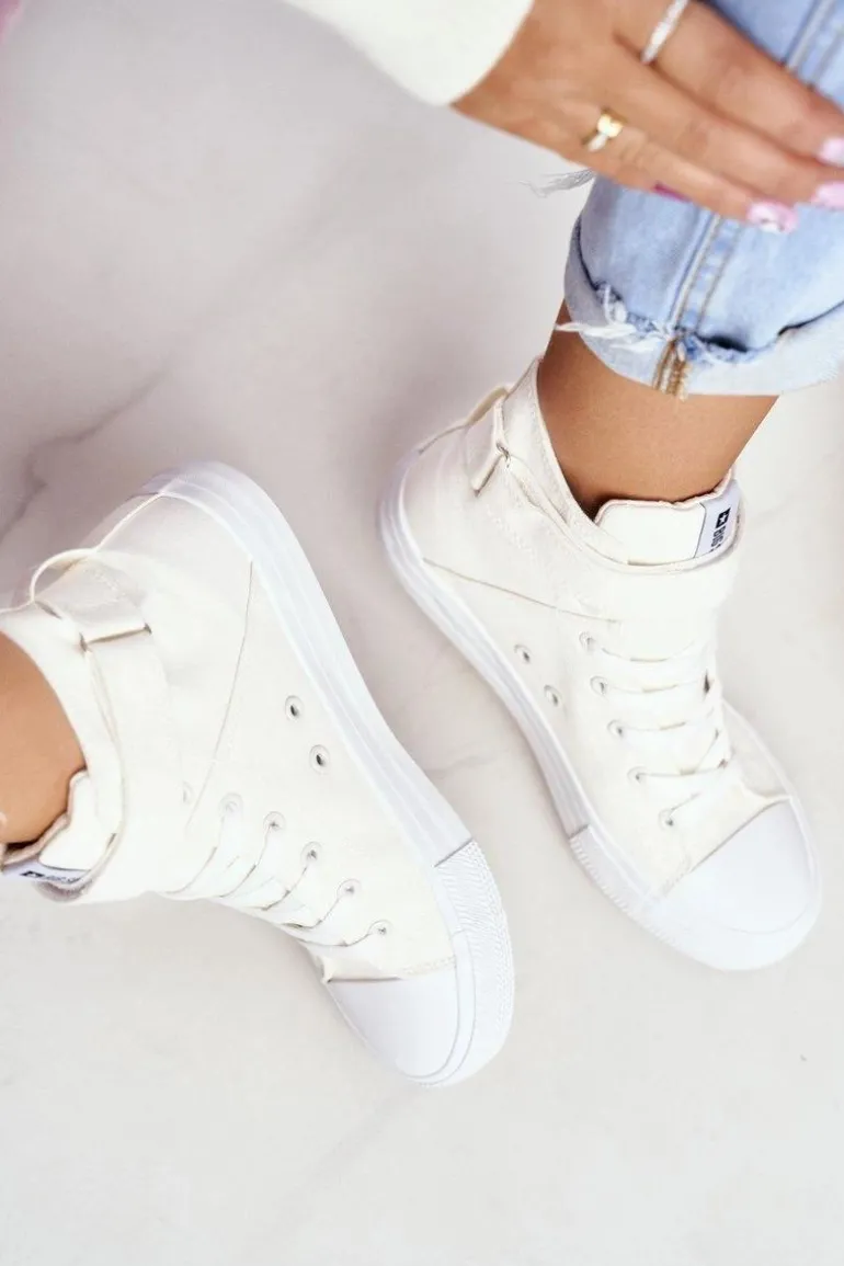 Damskie Wysokie Trampki Big Star FF274579 Białe