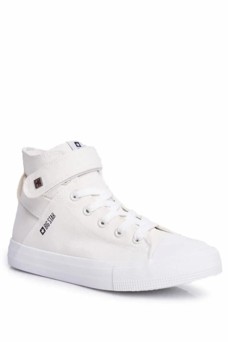 Damskie Wysokie Trampki Big Star FF274579 Białe
