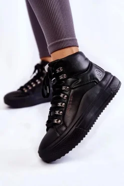 Damskie Wysokie Trampki Cross Jeans KK2R4029C Czarne