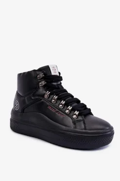 Damskie Wysokie Trampki Cross Jeans KK2R4029C Czarne