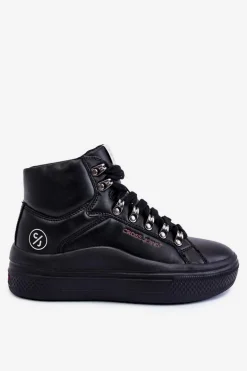 Damskie Wysokie Trampki Cross Jeans KK2R4029C Czarne