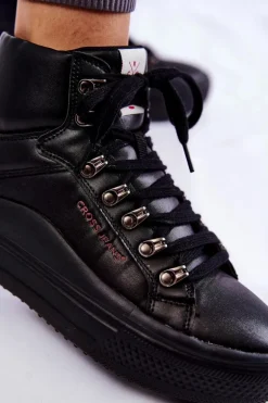 Damskie Wysokie Trampki Cross Jeans KK2R4029C Czarne