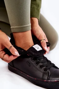 Damskie Wysokie Trampki Cross Jeans KK2R4058C Czarne