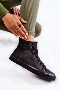 Damskie Wysokie Trampki Cross Jeans KK2R4058C Czarne