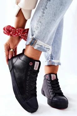 Damskie Wysokie Trampki Cross Jeans II2R4032C Czarne