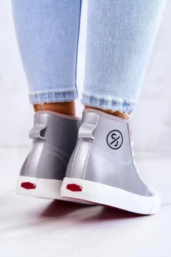 Damskie Wysokie Trampki Cross Jeans JJ2R4057C Szare