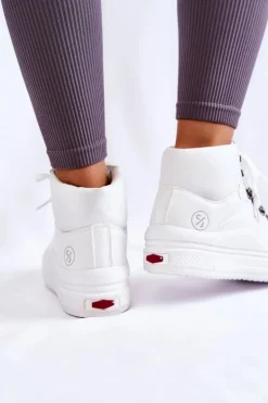 Damskie Wysokie Trampki Cross Jeans KK2R4028C Białe