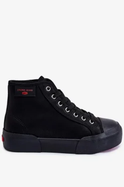 Damskie Wysokie Trampki Cross Jeans KK2R4055C Czarne