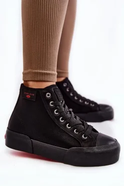 Damskie Wysokie Trampki Cross Jeans KK2R4055C Czarne