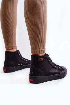 Damskie Wysokie Trampki Cross Jeans KK2R4055C Czarne