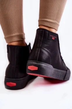 Damskie Wysokie Trampki Cross Jeans KK2R4055C Czarne