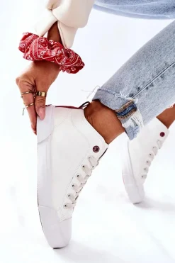 Damskie Wysokie Trampki Cross Jeans II2R4033C Białe