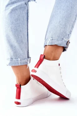 Damskie Wysokie Trampki Cross Jeans II2R4033C Białe