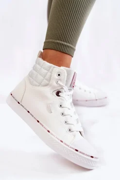 Damskie Wysokie Trampki Cross Jeans KK2R4060C Białe