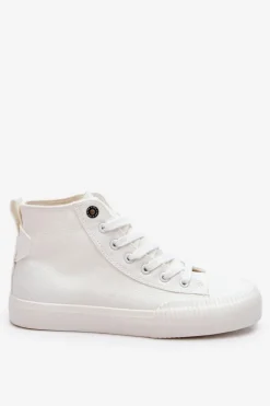 Damskie Wysokie Trampki Materiałowe Big Star LL274445 Białe
