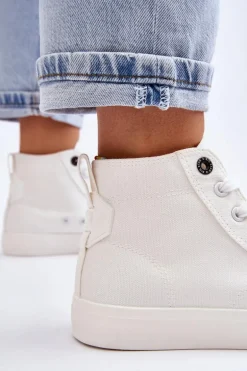 Damskie Wysokie Trampki Materiałowe Big Star LL274445 Białe