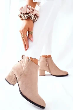 Damskie Zamszowe Botki Beżowe Ardmore