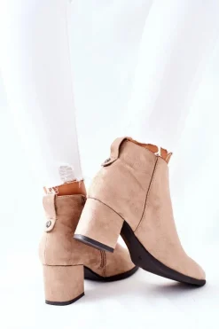 Damskie Zamszowe Botki Beżowe Ardmore