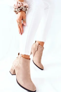 Damskie Zamszowe Botki Beżowe Ardmore