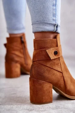 Damskie Zamszowe Botki La.Fi 260041C-SU Camel
