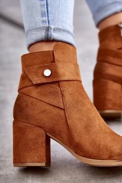 Damskie Zamszowe Botki La.Fi 260041C-SU Camel