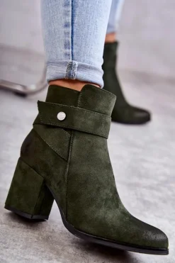 Damskie Zamszowe Botki La.Fi 260041BGR-SU Zielone