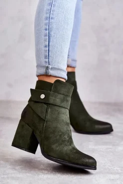 Damskie Zamszowe Botki La.Fi 260041BGR-SU Zielone