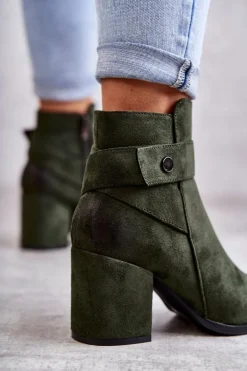 Damskie Zamszowe Botki La.Fi 260041BGR-SU Zielone