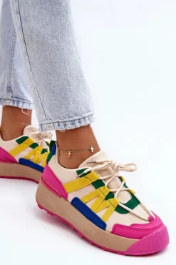 Damskie Zamszowe Buty Sportowe Na Platformie Multikolor Rohan