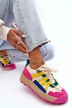 Damskie Zamszowe Buty Sportowe Na Platformie Multikolor Rohan