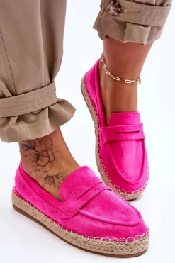 Damskie Zamszowe Espadryle Fuksja Keyla