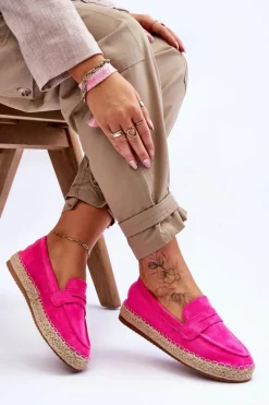 Damskie Zamszowe Espadryle Fuksja Keyla