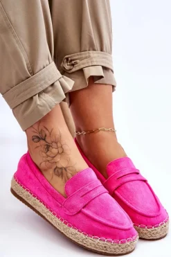 Damskie Zamszowe Espadryle Fuksja Keyla