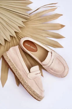 Damskie Zamszowe Espadryle Jasnobeżowe Keyla