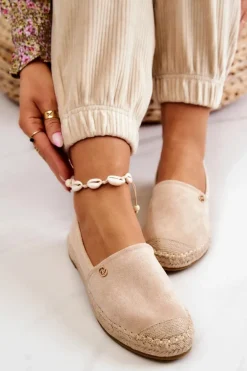 Damskie Zamszowe Espadryle Beżowe Joaquin