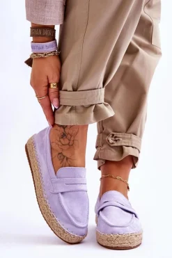 Damskie Zamszowe Espadryle Fioletowe Keyla