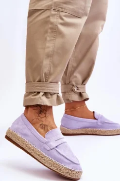 Damskie Zamszowe Espadryle Fioletowe Keyla