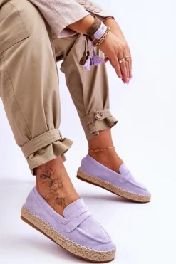 Damskie Zamszowe Espadryle Fioletowe Keyla
