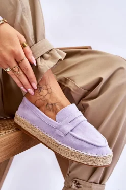 Damskie Zamszowe Espadryle Fioletowe Keyla