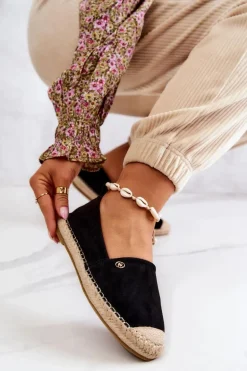 Damskie Zamszowe Espadryle Czarne Joaquin