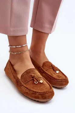 Damskie Zamszowe Klasyczne Mokasyny Camel Ontala