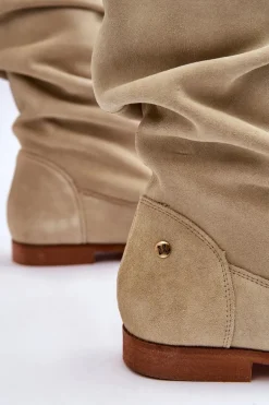 Damskie Zamszowe Kozaki Maciejka 05057-09 Jasnozielone